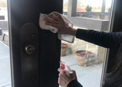 Coronavirus Response - Sanitizing Doors | JoJo Carlonis Restaurant | Berea, OH